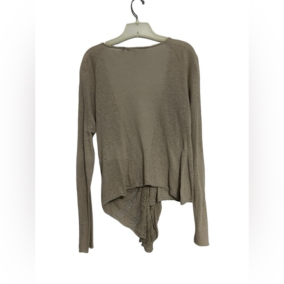 Anthropologie Knitted & Knotted Pull Through Tie Cardigan Linen Blend Large - Picture 2 of 8